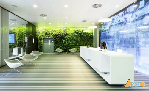 Thiết kế nội thất văn phòng đẹp tại Hà Nội với không gian xanh